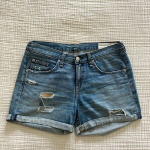 Rag & Bone boyfriend distressed jean shorts, size 26